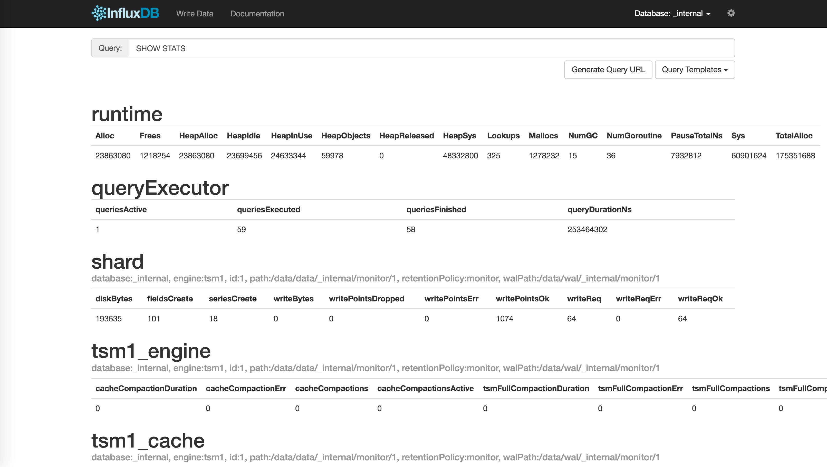 Influxdb 页面