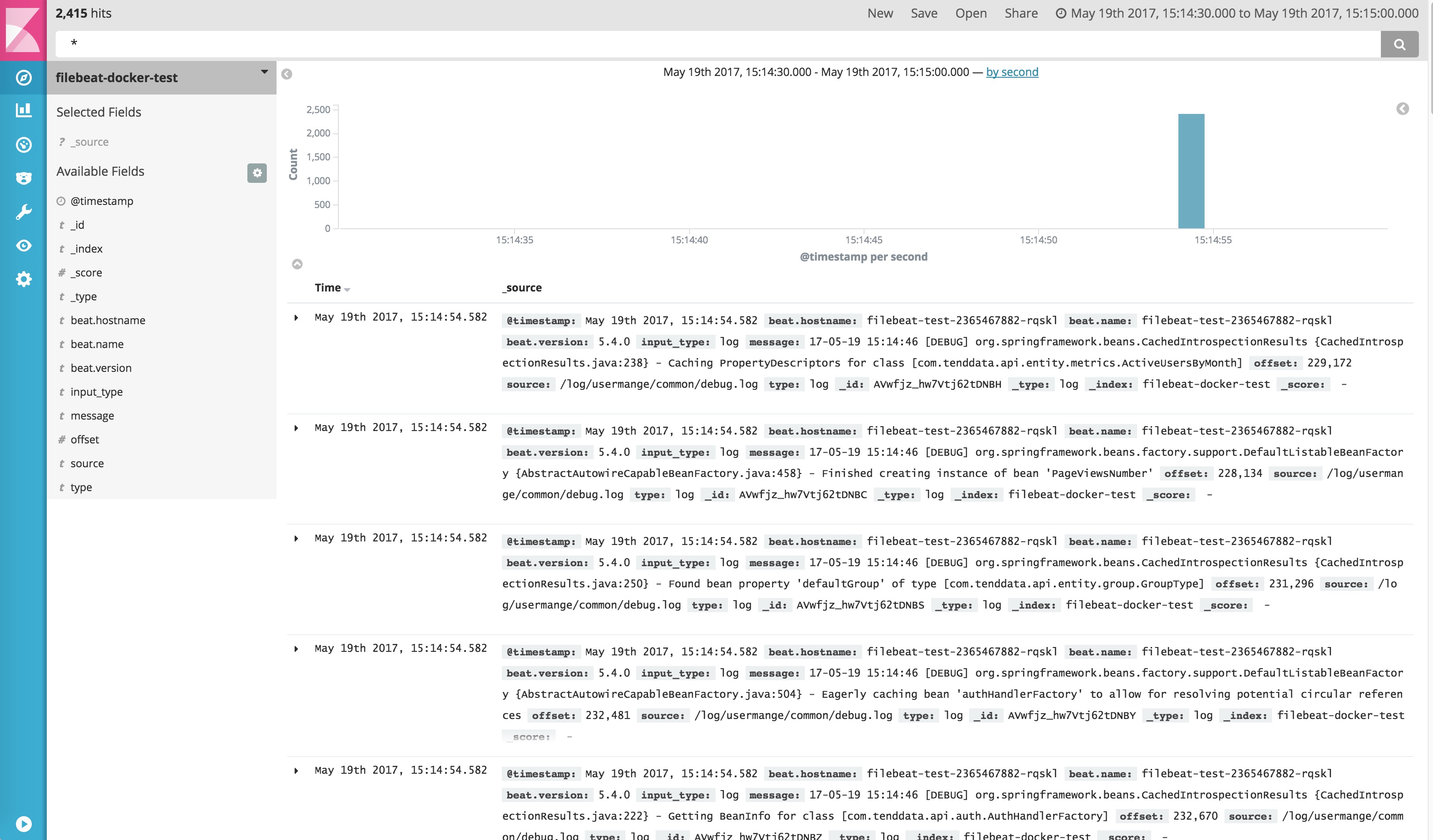 kibana 界面